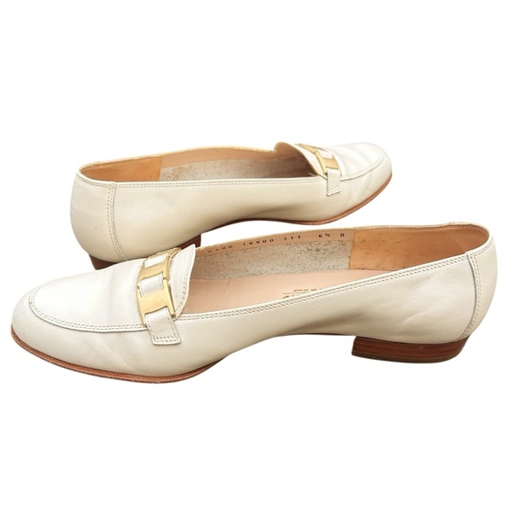 Vintage Salvatore Ferragamo Ponza Loafer 6.5 Old Money Gold Hardware Classic - Picture 4 of 16